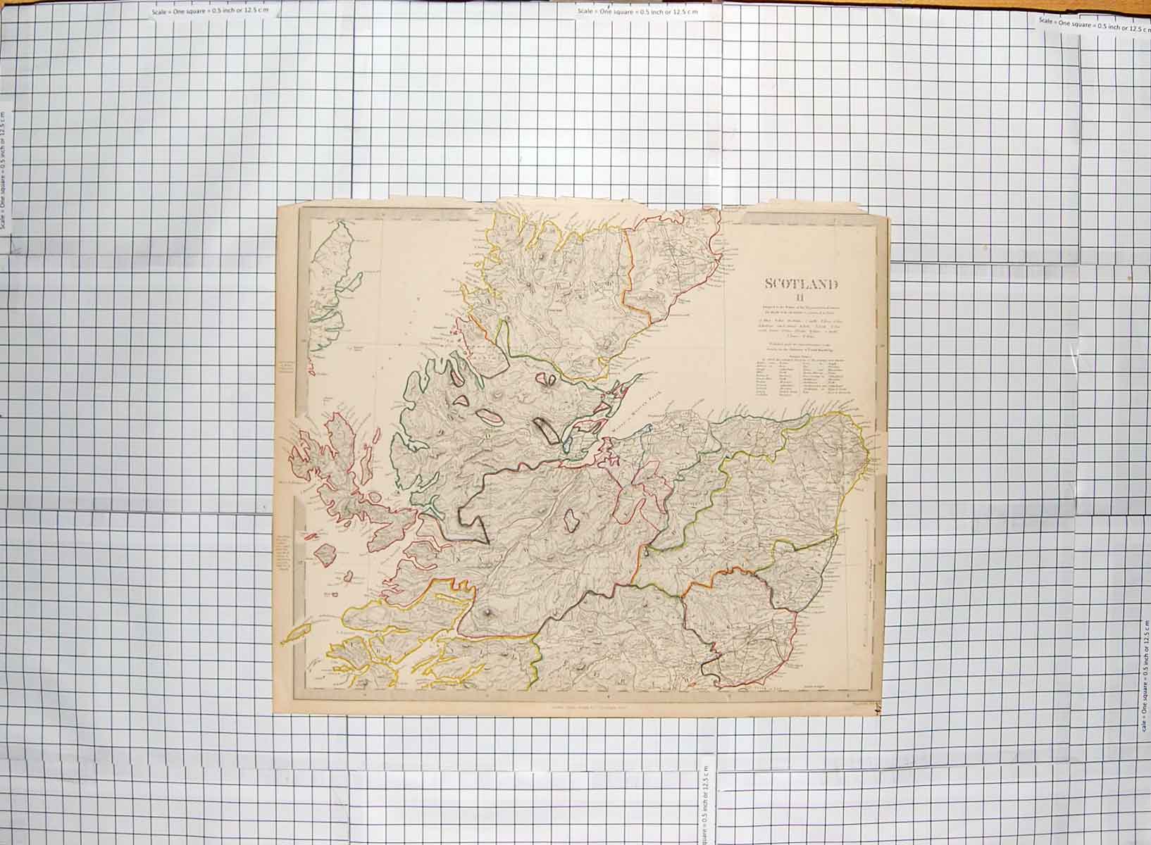 Original Old Antique Print Walker Map C1790-C1900 Northern Scotland Skye 18th