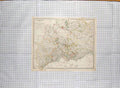 Original Old Antique Print Waler Map 1833 Germany Holstein Hanover Saxony 19th