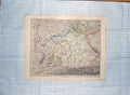 Original Old Antique Print Map C1790-C1900 Hessen Nassau Wurtemberg 18th