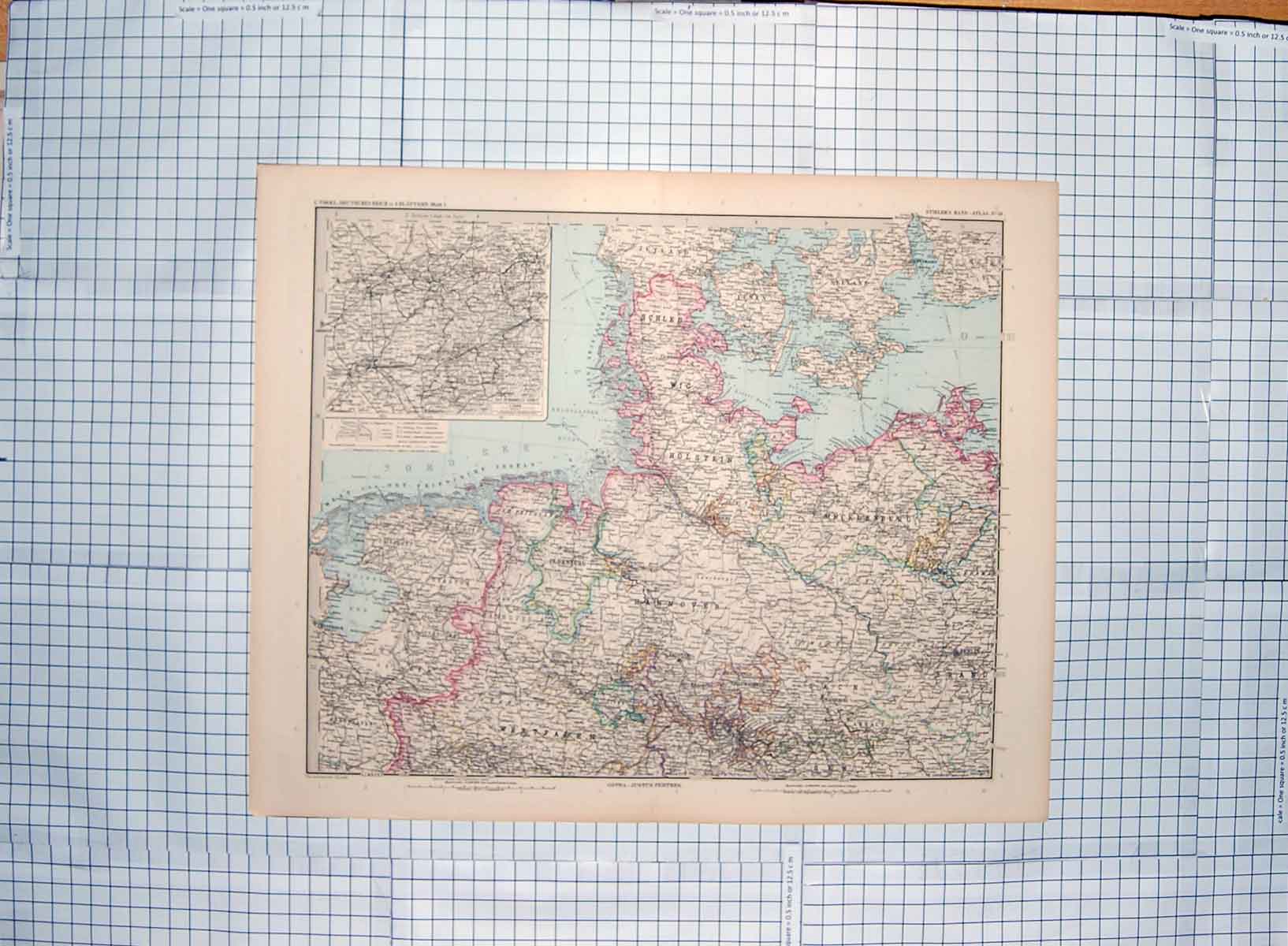 Original Old Antique Print Map C1790-C1900 Hannover Bremen enburg 18th Century