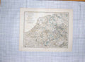 Original Old Antique Print Berge Map C1790-C1900 Belgium Netherlands 18th