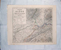 Original Old Antique Print Map 1876 Alps Mountains Bern Mulhausen Basel 19th