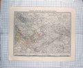 Original Old Antique Print Jungmann Map 1875 Prag Bohmen Leipzig Hessen 19th