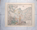 Original Old Antique Print Map 1875 Detschland Berlin Germany Leipzig Prag 19th
