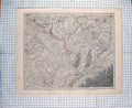 Original Old Antique Print Map 1877 Luxemburg Bayern Coblenz Strassburg 19th