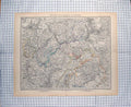 Original Old Antique Print Map 1878 Metz Strassburg Luxemburg Europe Victorian