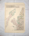 Original Old Antique Print Map C1790-C1900 Scotland Herbrides Rum Skye 18th