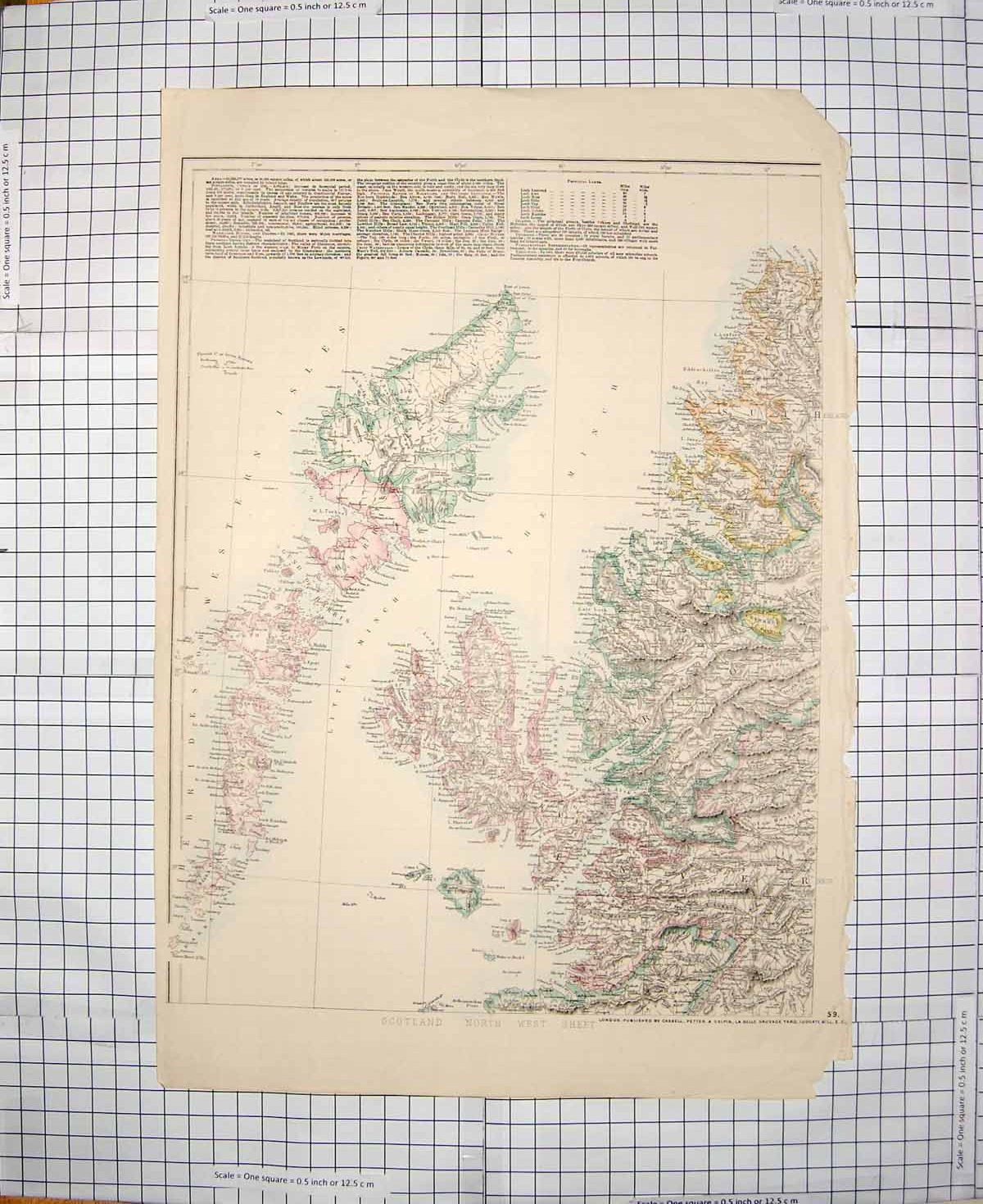 Original Old Antique Print Map C1790-C1900 Scotland Herbrides Rum Skye 18th