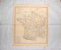 Original Old Antique Print Ref.702 Map C1790-C1900 Provinces France Bay Biscay