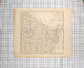 Original Old Antique Print Walker Map 1830 France Paris Marne Somme Aisne 19th