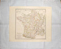 Original Old Antique Print Walker Map 1832 France Bay Biscay Mediterranean 19th