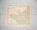 Original Old Antique Print Walker Map 1830 France Bay Biscay Belleisle 19th