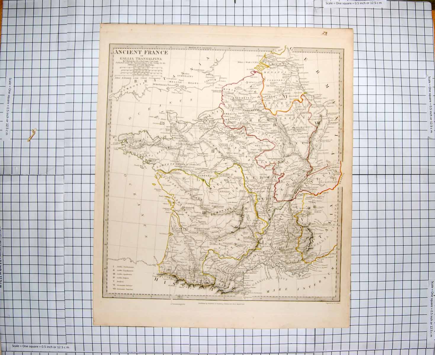 Original Old Antique Print Walker Map 1831 Ancient France Europe Biscay 19th