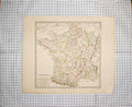 Original Old Antique Print Walker Map C1790-C1900 Provinces France Biscay 18th