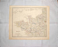 Original Old Antique Print Walker Map 1830 France Bay Biscay Paris Vendee 19th
