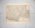 Original Old Antique Print Walker Map 1831 Southern France Mediterranean 19th