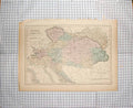 Original Old Antique Print Hall Map C1790-C1900 Austrian Dominions Hungary 18th