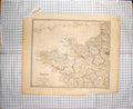 Original Old Antique Print Walker Map 1844 France Paris Bay Biscay Loire 19th