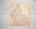 Original Old Antique Print Walker Map C1790-C1900 England Isle Man Durham 18th