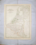 Original Old Antique Print *709 Johnston Map C1790-C1900 Belgium Netherlands