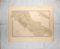 Original Old Antique Print Walker Map C1790-C1900 Italy Naples Elba 18th
