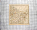 Original Old Antique Print Walker Map 1830 France Paris Chatillon Semur 19th