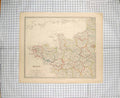 Original Old Antique Print Walker Map 1830 Northern France Bay Biscay 19th