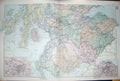 Original Old Antique Print Bacon Map 1894 Scotland Pplan Edinburgh Glasgow 19th