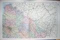 Original Old Antique Print Bacon Map 1894 France Mezieres Chalons Paris Troyes