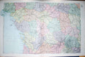 Original Old Antique Print Bacon Map 1894 France Bay Biscay Orleans Nantes 19th