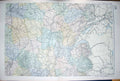 Original Old Antique Print Bacon Map 1894 France Lyons Moulins Orleans Europe