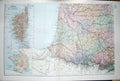 Old Antique Print Bacon Map 1894 France Corsica Strait Bonifacio Biscay 19th