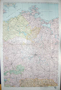 Old Antique Print Bacon Map 1894 Germany Berlin Frankfurt Stettin Halle 19th