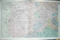 Original Old Antique Print Bacon Map 1894 Germany Coblen Cologne Gotha Coburg