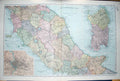 Old Antique Print Bacon Map 1894 Sardinia Rome Italy Elba Foggia Termoli 19th