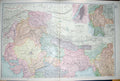 Original Old Antique Print Bacon Map 1894 India Burma Bay Bengal Calcutta Plan