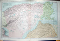 Original Old Antique Print Bacon Map 1894 Algeria Tunis Africa Algiers Morocco