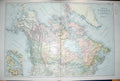 Original Old Antique Print Bacon Map 1894 Canada Vancouver Island Hudson Bay