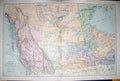 Original Old Antique Print Bacon Map 1894 Canada Hudson Bay Manitoba Columbia