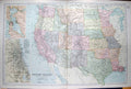 Old Antique Print Bacon Map 1894 United States America Chicago Francisco 19th