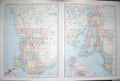 Original Old Antique Print Bacon Map 1894 Australia Adelaide Perth Kangaroo