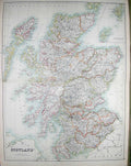 Old Antique Print Black'S Map 1890 Scotland Orkney Shetland Firth Forth 19th