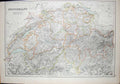 Old Antique Print Black'S Map 1890 Switzerland Bern Lake Geneva Neuchatel 19th