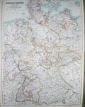 Old Antique Print Black'S Map 1890 German Empire Bavaria Hanover Baltic 19th
