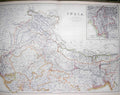 Original Old Antique Print Black'S Map 1890 India Burmah Ganges Bay Bengal 19th