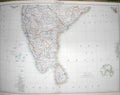 Original Old Antique Print Black'S Map 1890 India Ceylon Maldive Islands Bengal