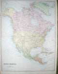 Old Antique Print Bartholomew Black'S Map 1890 North America Cuba Indies 19th