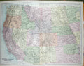 Original Old Antique Print Black'S Map 1890 United States America Bartholomew