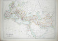 Original Old Antique Print Black'S Map 1890 Europe Britain France Spain Greece
