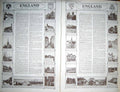 Old Vintage Print Map 1922 England Wales London Richmond Windsor Giles 20th